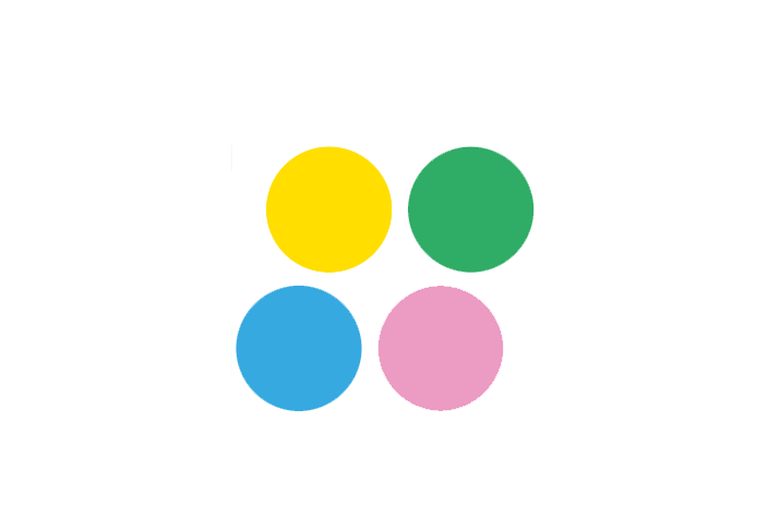 signe graphique de l'évènement représenté avec quatre ronds de couleurs